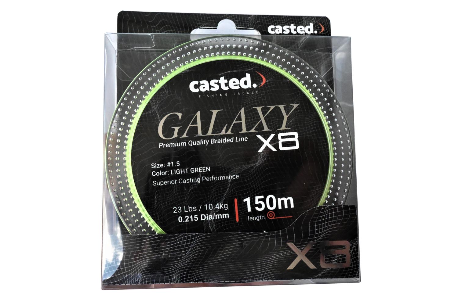 CAS 2046 Casted upredenica Galaxy x8 150m #2.5 0.265mm 30Lb - Light Green