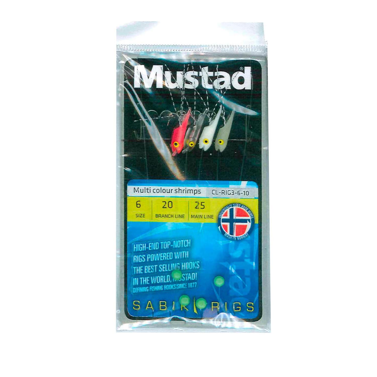 CL-RIG3-6-10 MUSTAD SABIKI PREDVEZ MULTICOLOR SHRIMP 3 BR.6