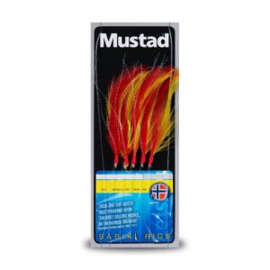 CL-RIG33-1/0-10 MUSTAD SABIKI PREDVEZ RED YELLOW FEATHER TRACE 33 BR.1/0