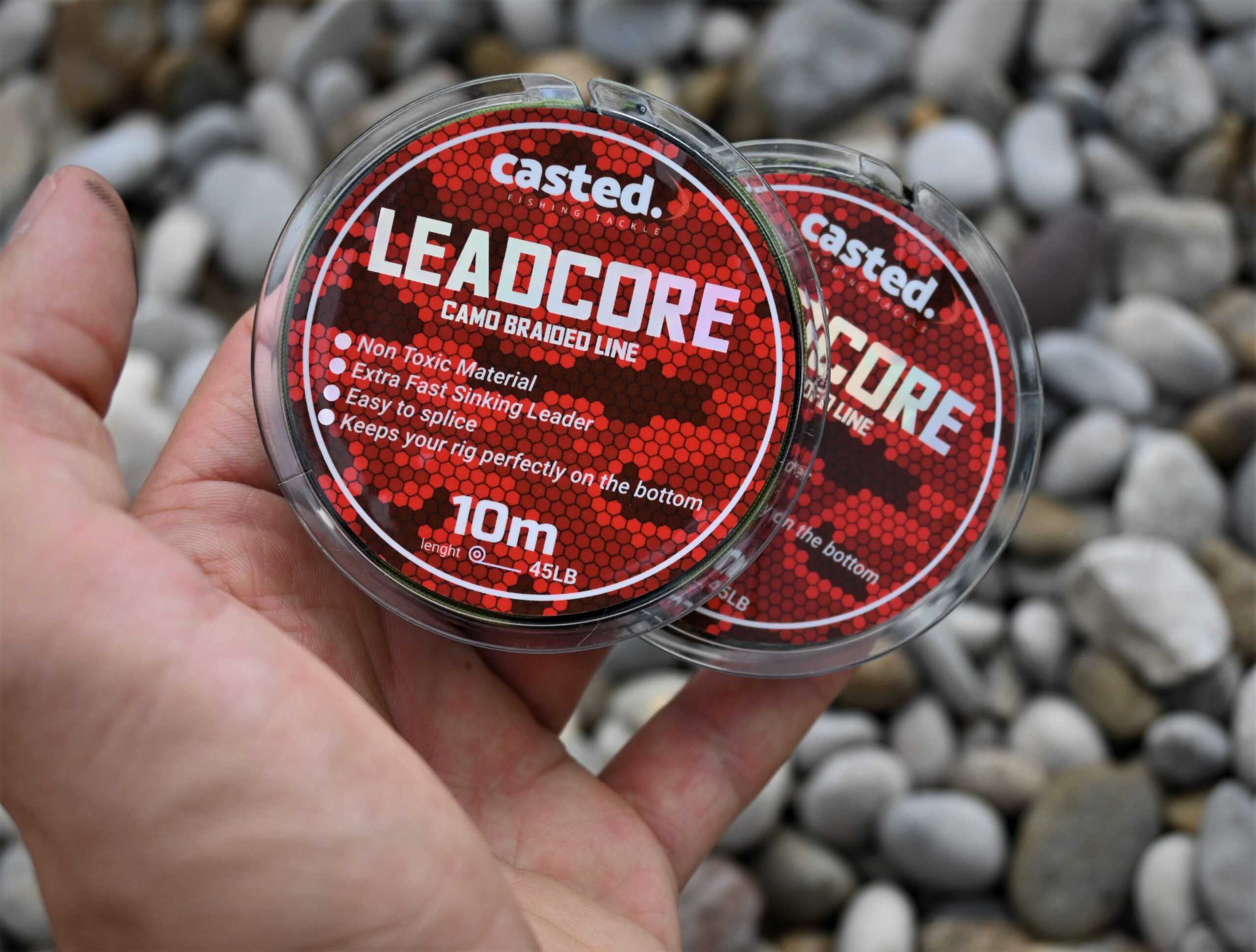 CAS 2002 CASTED Lead Core Braided Line 10M 45LB Black+Olive