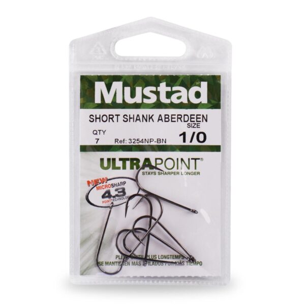 MUSTAD UDICE ULTRAPOINT SHORTSHANK ABERDEEN BR.4/0 5KOM