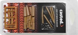 CAS 358147 CASTED SET LEAD CLIP QR SWIVEL KOPČE,BRZE VRTILICE + SLEEVE,STOPERI